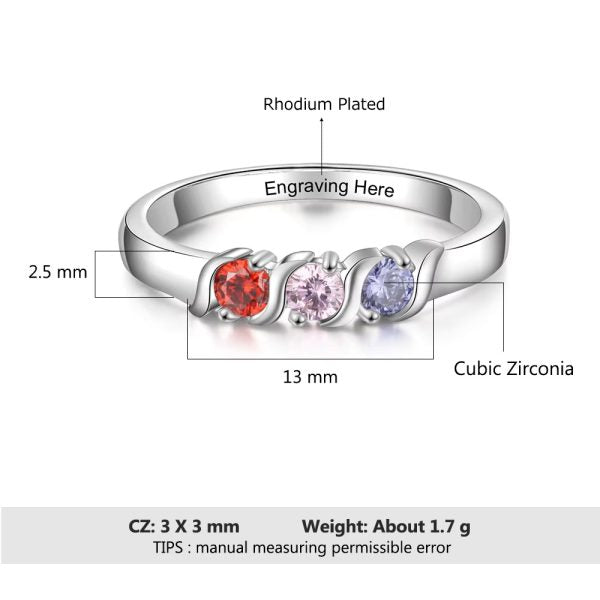 Elegant Family Birthstones Ring - A Timeless Keepsake