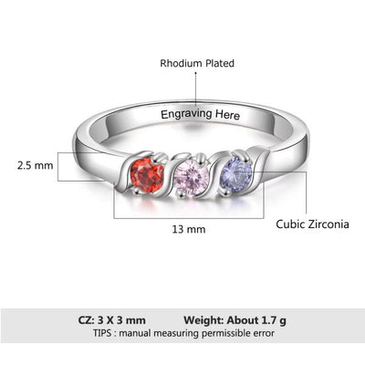 Elegant Family Birthstones Ring - A Timeless Keepsake