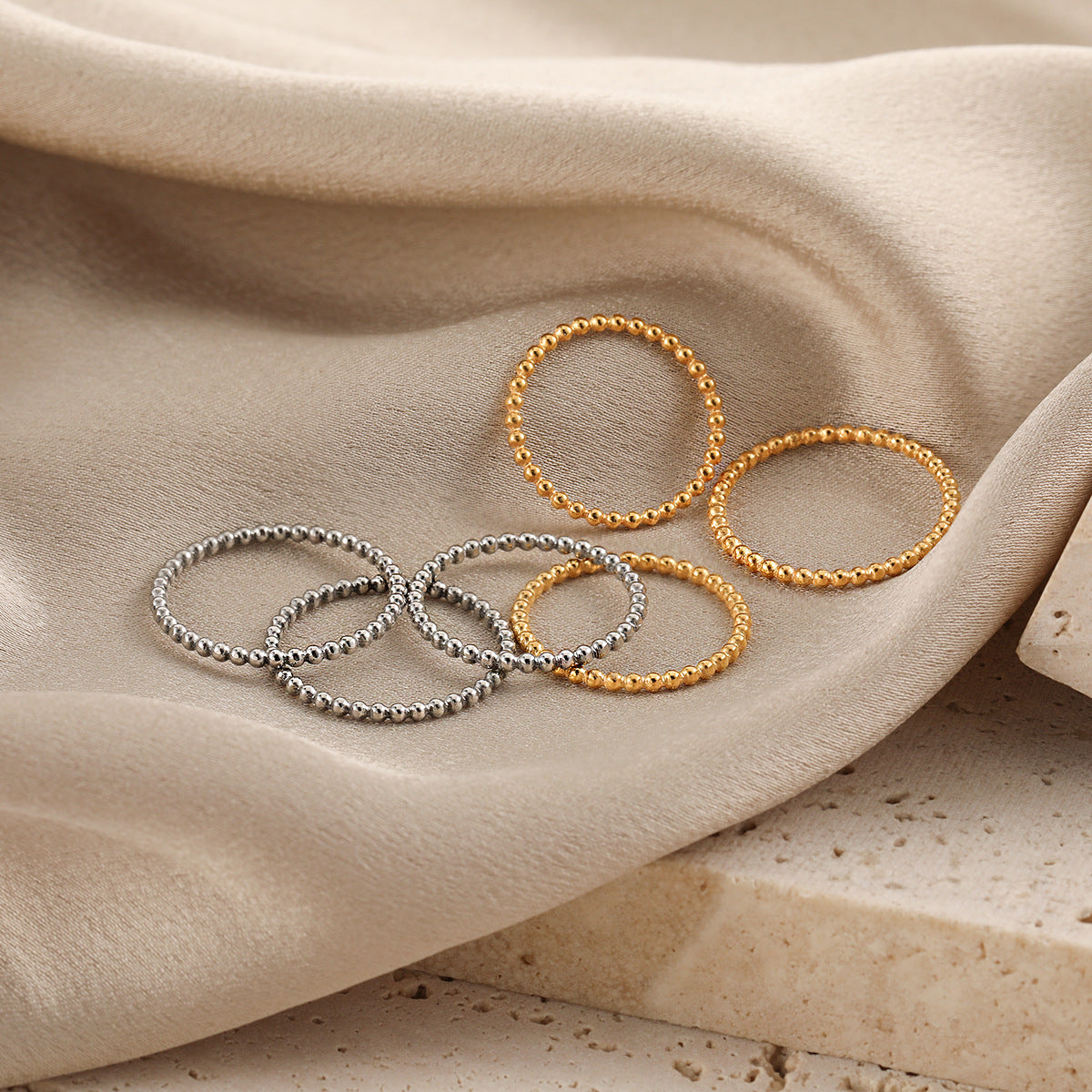 plain ring index finger joint 1.5MM round bead bean ring female tail ring