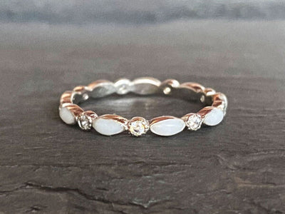 Infinity Breastmilk Ring with a Birthstone