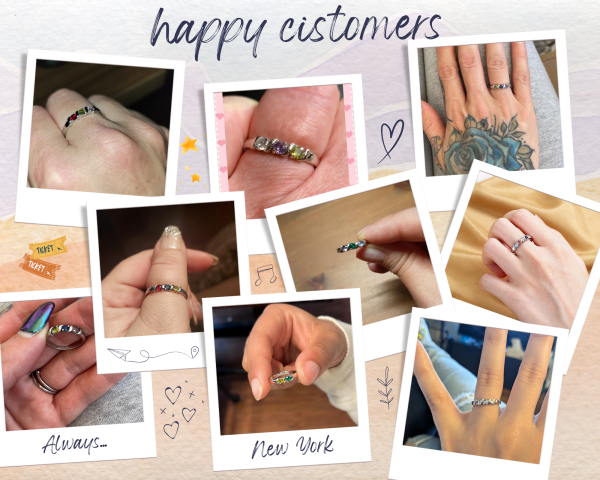 Elegant Family Birthstones Ring - A Timeless Keepsake